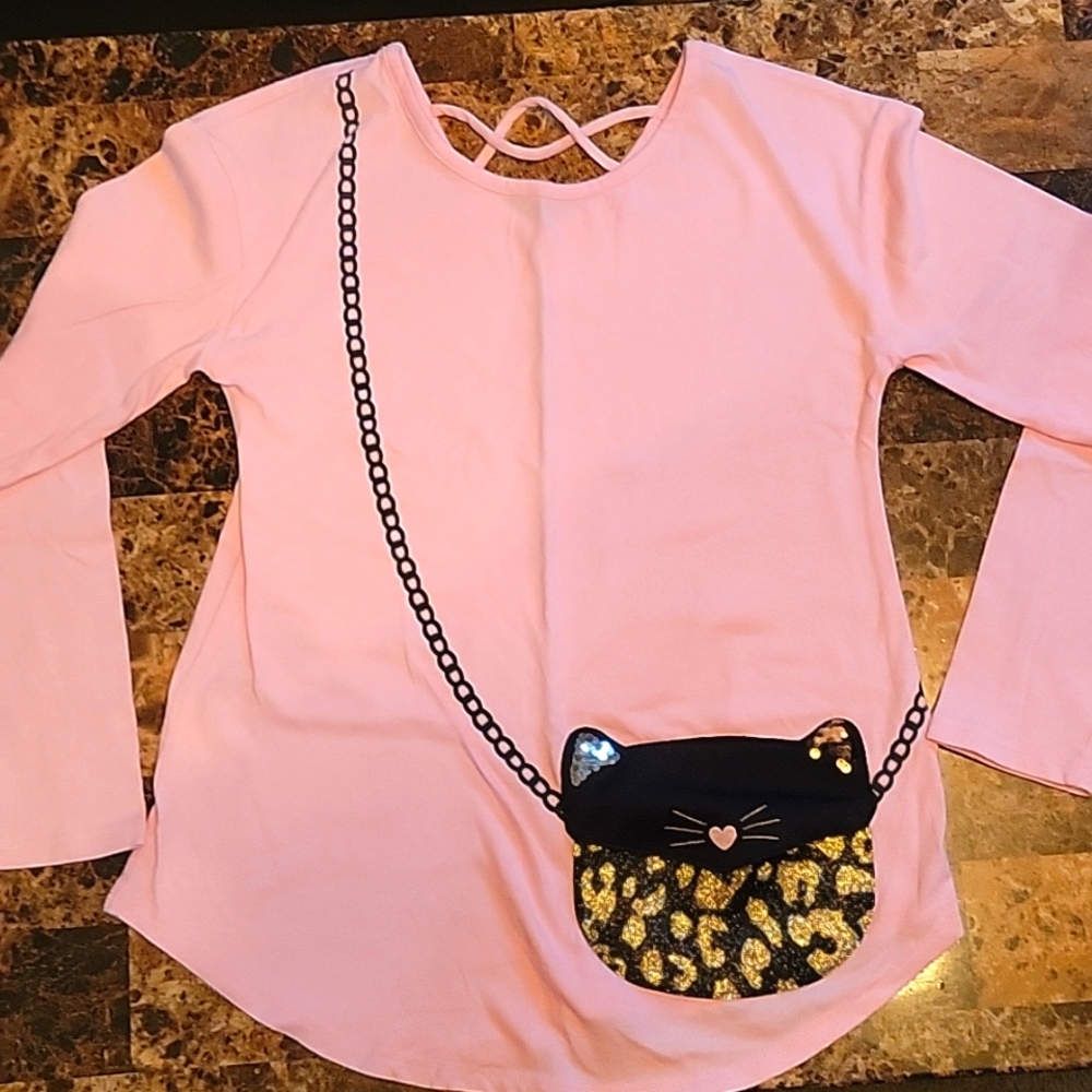 Justice Size 10 girls long sleeve cat top